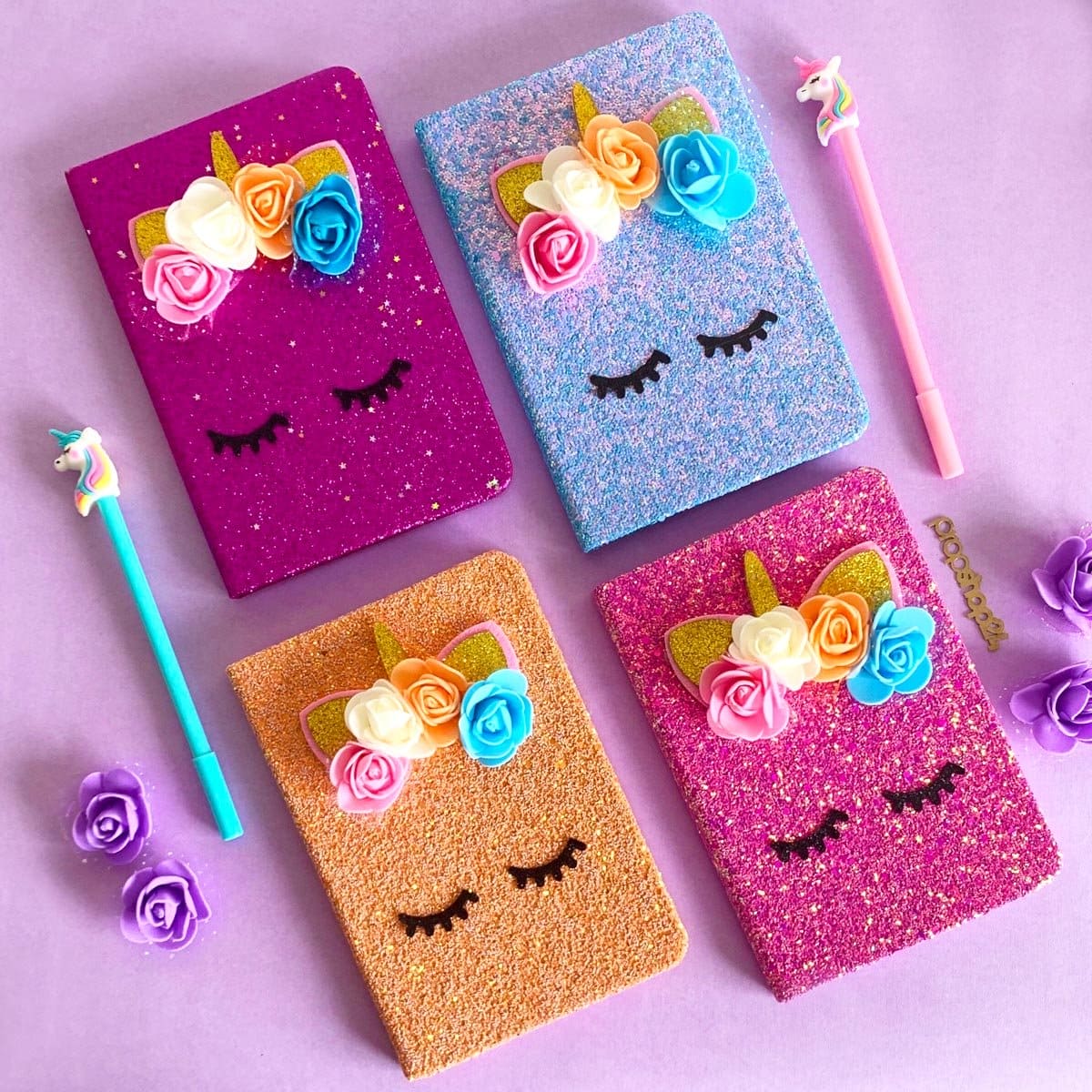 Unicorn Sparkle Notebook Set, Unicorn Diary For Girls, Glitter Notebook With Unicorn Pen Unicorn Sparkle Notebook Set, Unicorn Diary For Girls, Glitter Notebook With Unicorn Pen